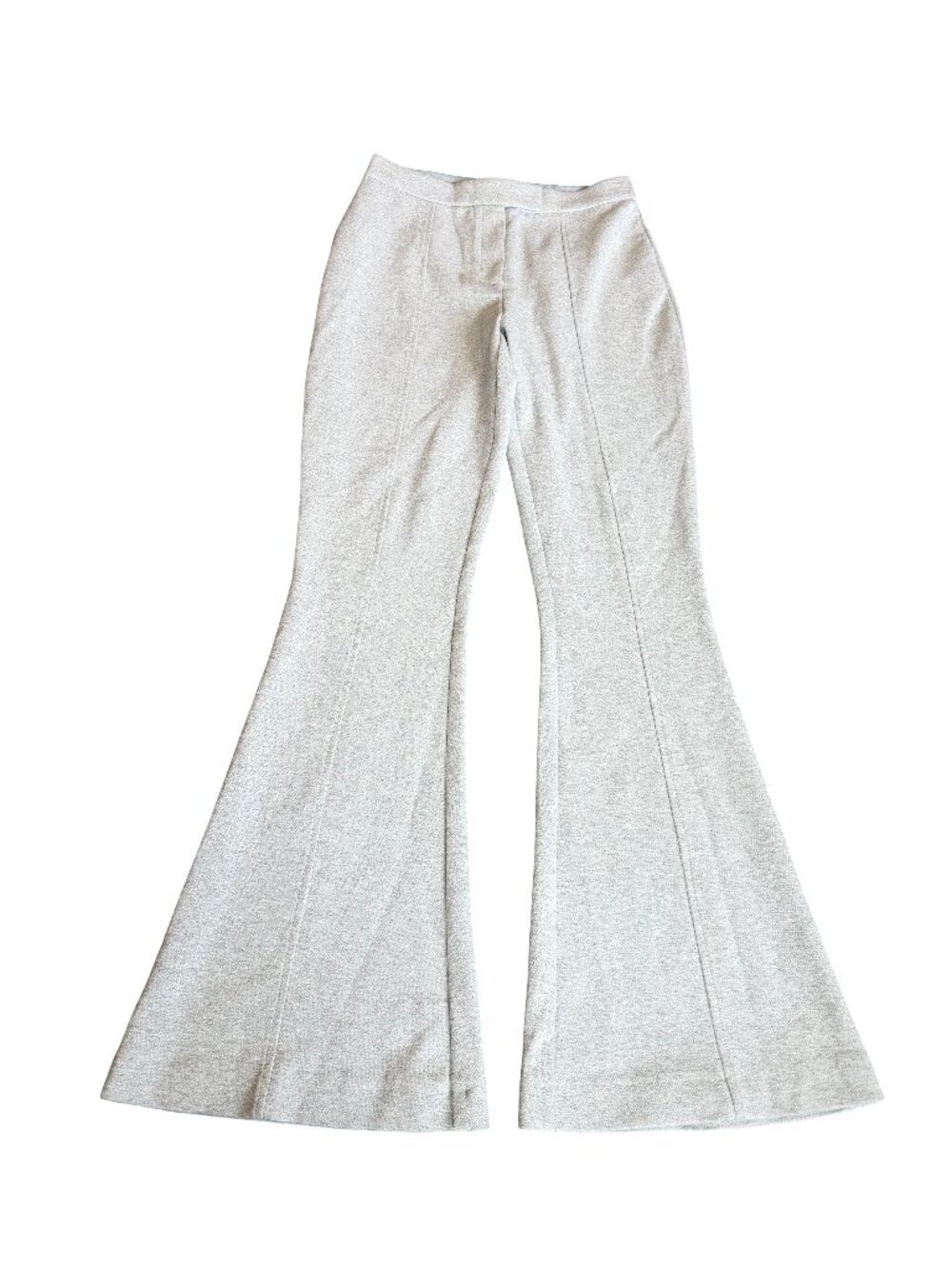 Topshop Flare Leg Trousers Slacks Pants Light Grey Neutral Comfort Size 6 Womens